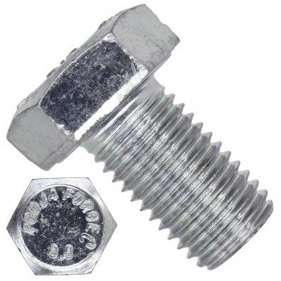 Болт с полной мелкой резьбой М10х1,25х90 DIN 961 (ISO 8676) класс прочности 8.8, оцинкованная сталь - фото